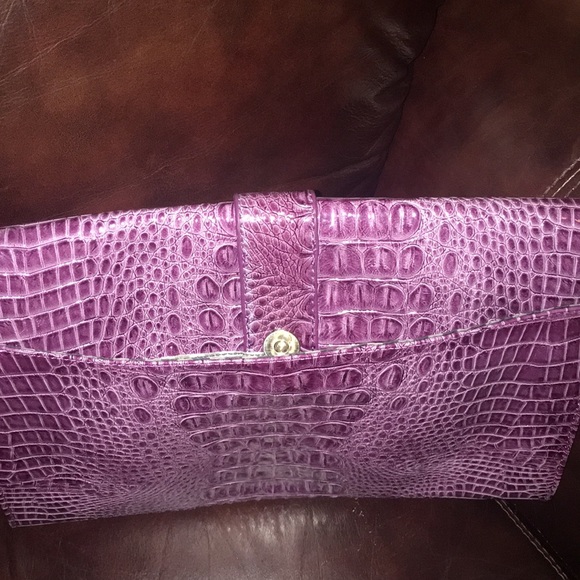 Jessica Simpson Purple Faux Alligator Clutch - Picture 5 of 7